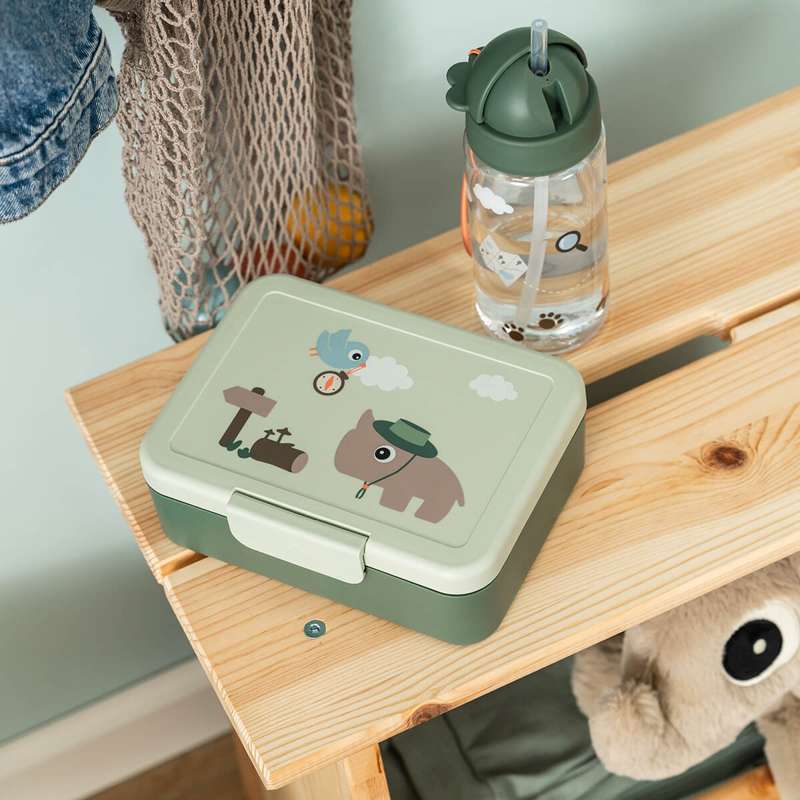 Done by Deer Caja de almuerzo c. separador Tiny Trails - Verde 