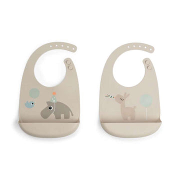 Done by Deer Bib - 2 pcs. - Silicone - Celebration Sand