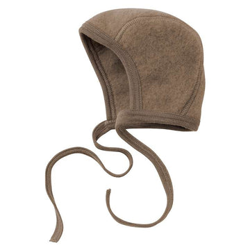 Engel Natur Czapka niemowlęca - Ekologiczny Fleece Wełniany - Orzech Melanż 