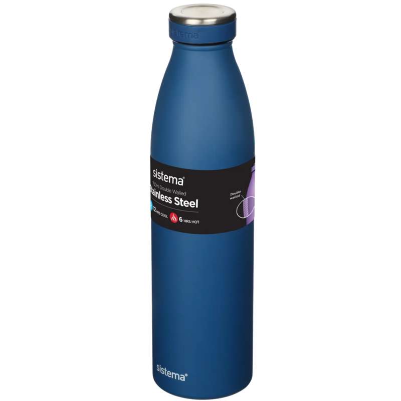 Sistema Garrafa Térmica - Aço Inoxidável - 750ml - Azul Oceano 