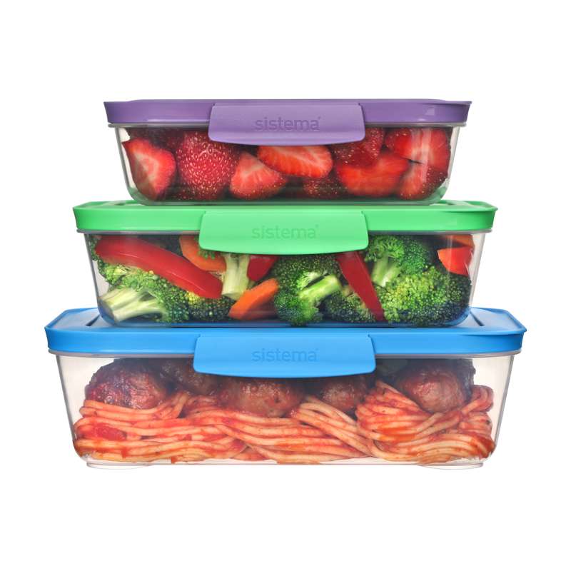 Sistema Conservation des aliments - Nest It - Lot de 3 - Couleurs assorties
