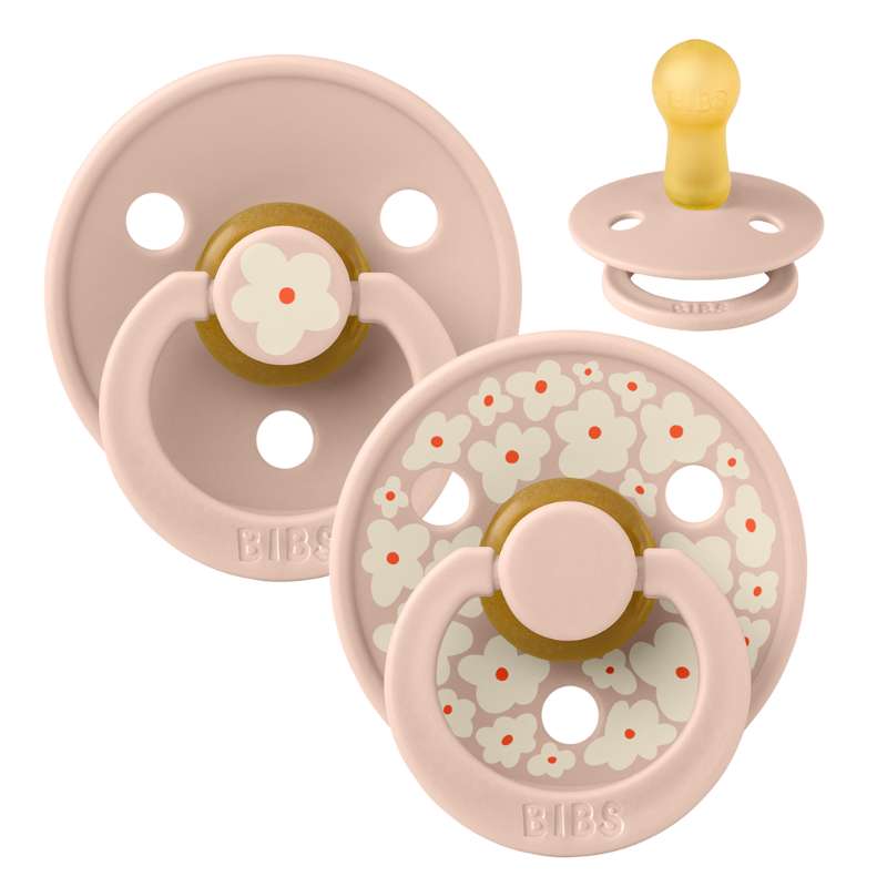 Bibs Round Colour Pacifier - 2-Pack - sz. 2 - natural rubber - Studio - Jasmine - Blush/Blush 