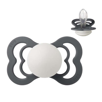 BIBS Supreme simmetrico ciuccio - tg. 2 - Silicone - GLOW - Ferro 
