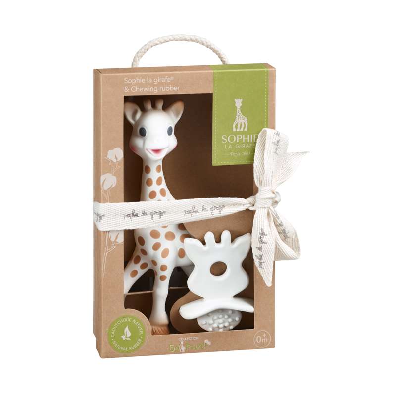 Sophie la Girafe So Pure Beißspielzeug 18 cm. und Natural Beißring