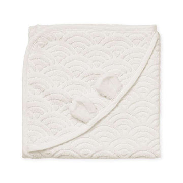 Cam Cam Copenhagen Serviette avec capuche et oreilles - Bébé - GOTS - Blanc cassé 