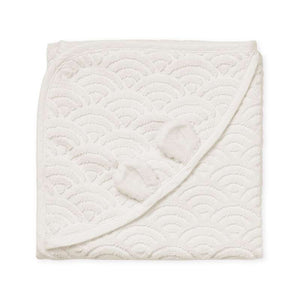 Cam Cam Copenhagen Serviette avec capuche et oreilles - Bébé - GOTS - Blanc cassé 