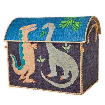 RICE Raffia Oppbevaringshus - Dinosaur - Stor 