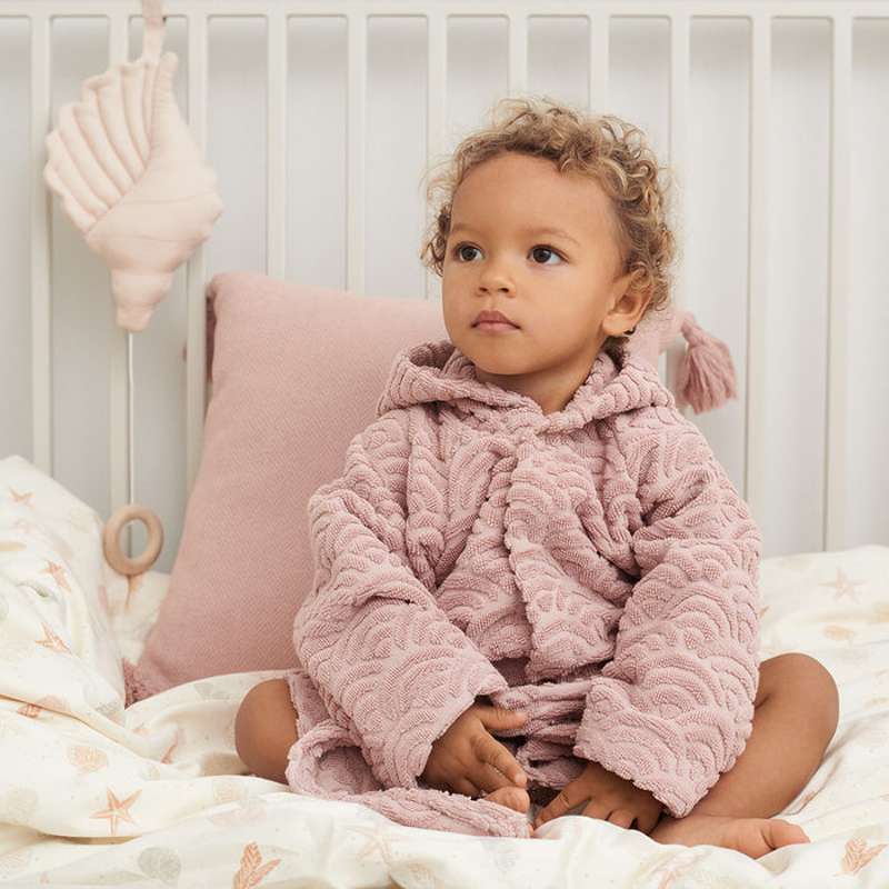 Cam Cam Copenhagen Bathrobe with hood and ears - 1-2 years - GOTS - Dusty Rose 