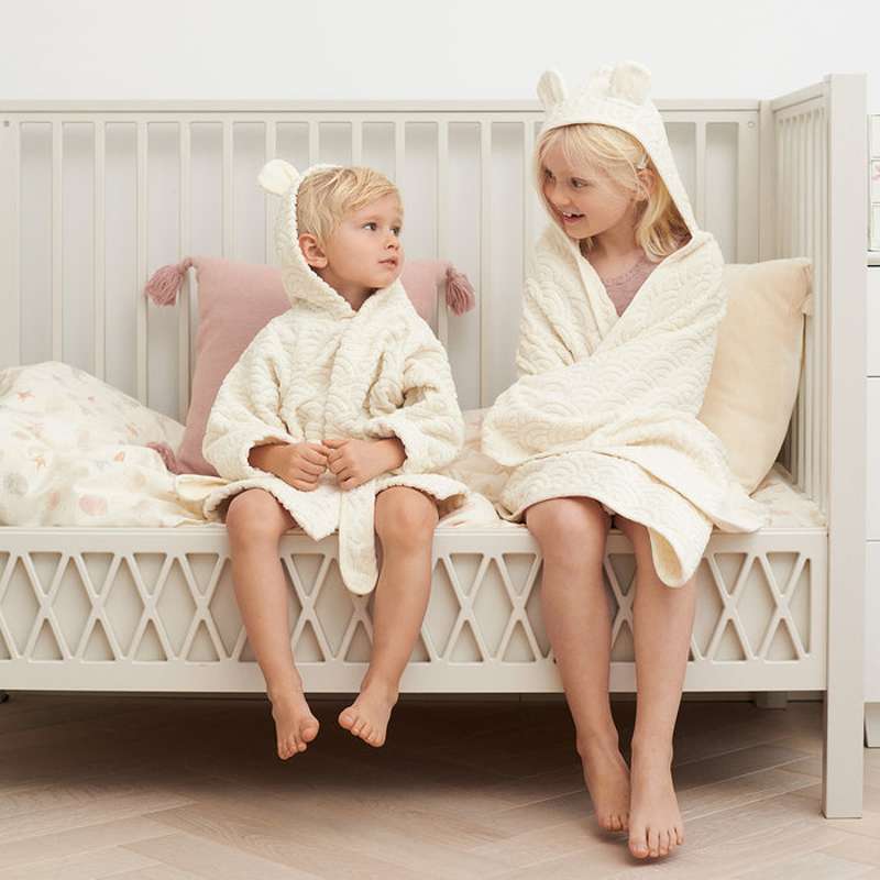 Cam Cam Copenhagen Badekappen mit Kapuze und Ohren - 3-4 Jahre - GOTS - Off White 