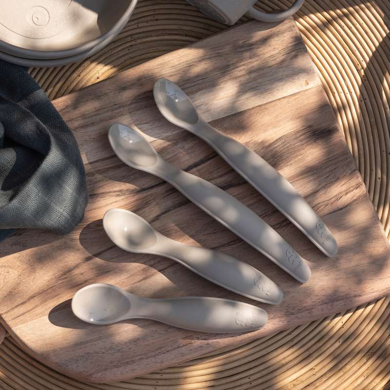 Sebra Silicone Spoon Set - Long - Jetty Beige 