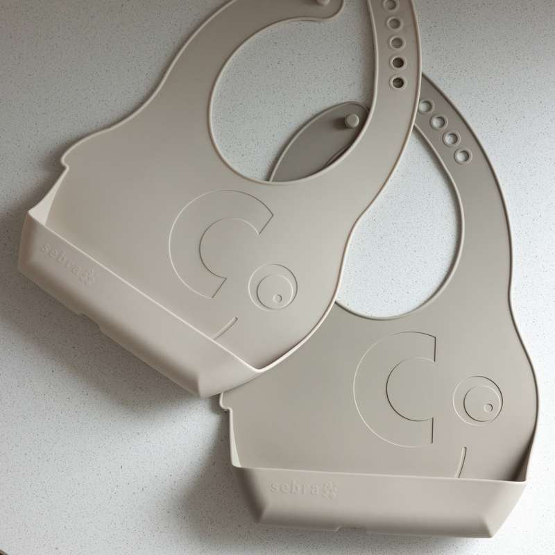 Sebra Silicone Bib Set - Fanto - Jetty Beige 