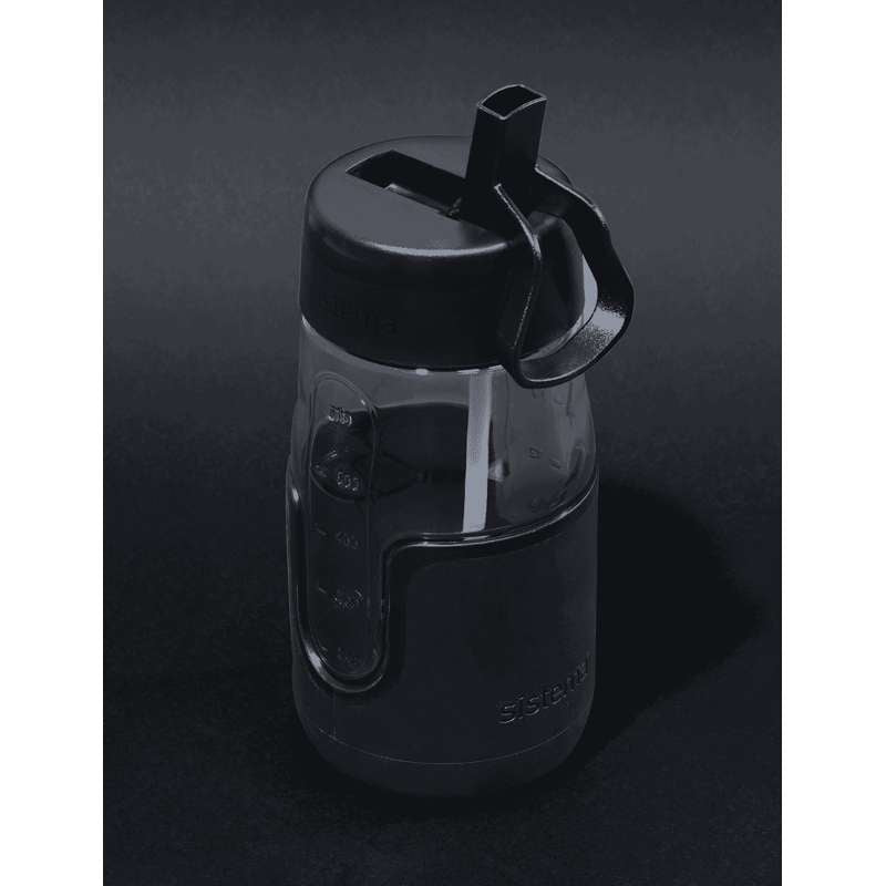 Sistema Φιάλη Flip Sipper Drikkedunk - 700ml - Μαύρη 