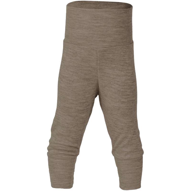 Engel Natur Baby pants with ribbed waist - Wool/Silk - Walnut 