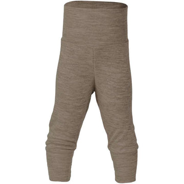 Engel Natur Baby pants with ribbed waist - Wool/Silk - Walnut 