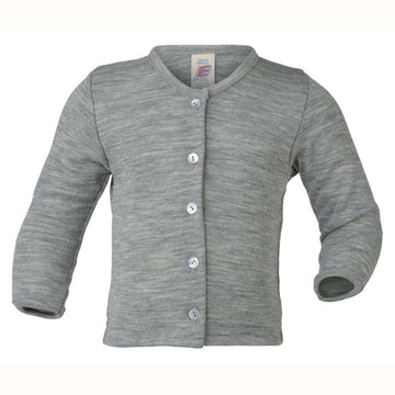 Engel Natur Cardigan for Baby - Wool/Silk - Grey Melange 
