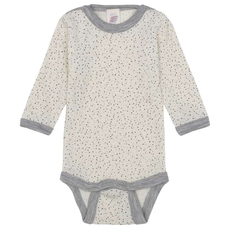 Engel Natur Body with Long Sleeves - Wool/Silk - Natural Dots 