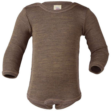 Engel Natur Cuerpo con mangas largas - Lana/Seda - Nogal 