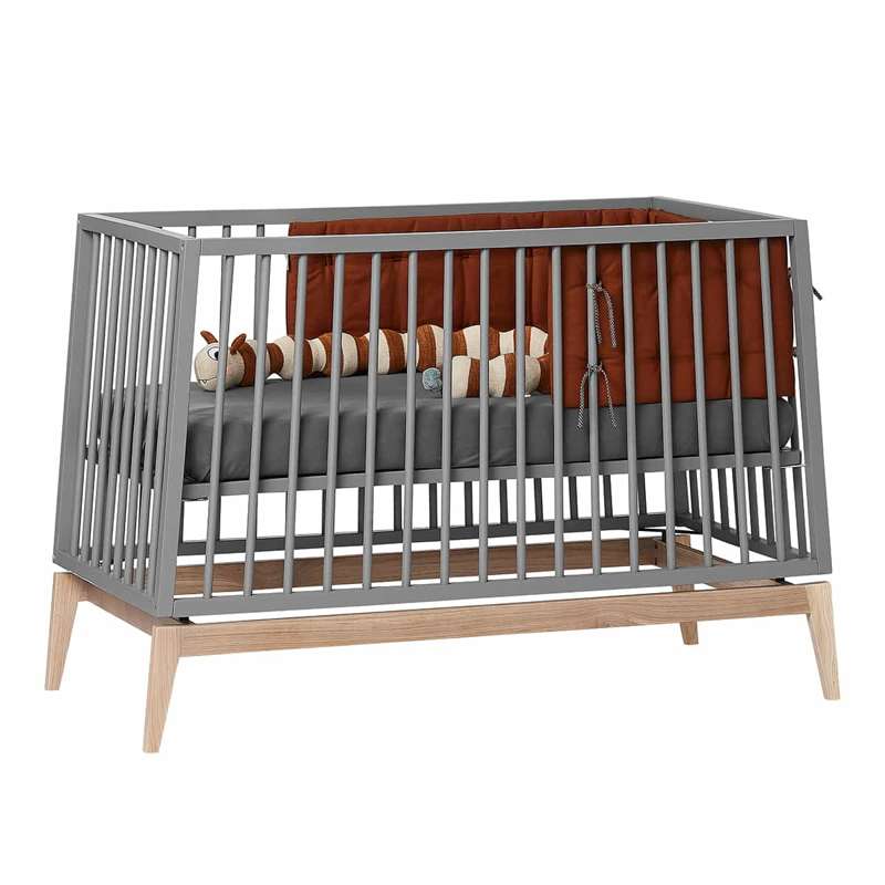 Leander Luna Baby Bed 60x120 cm - Gray/Oak 