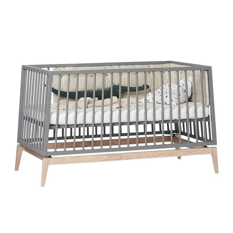 Leander Luna Baby Bed 70x140 cm - Gray/Oak 