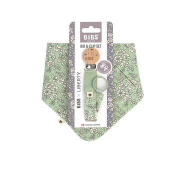 BIBS Accesorios - Bandana Babero y Cuerda para Chupete - Liberty - Capel/Sage 