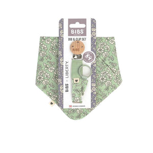 BIBS Accessories - Bandana Bib and Pacifier Clip - Liberty - Capel/Sage 
