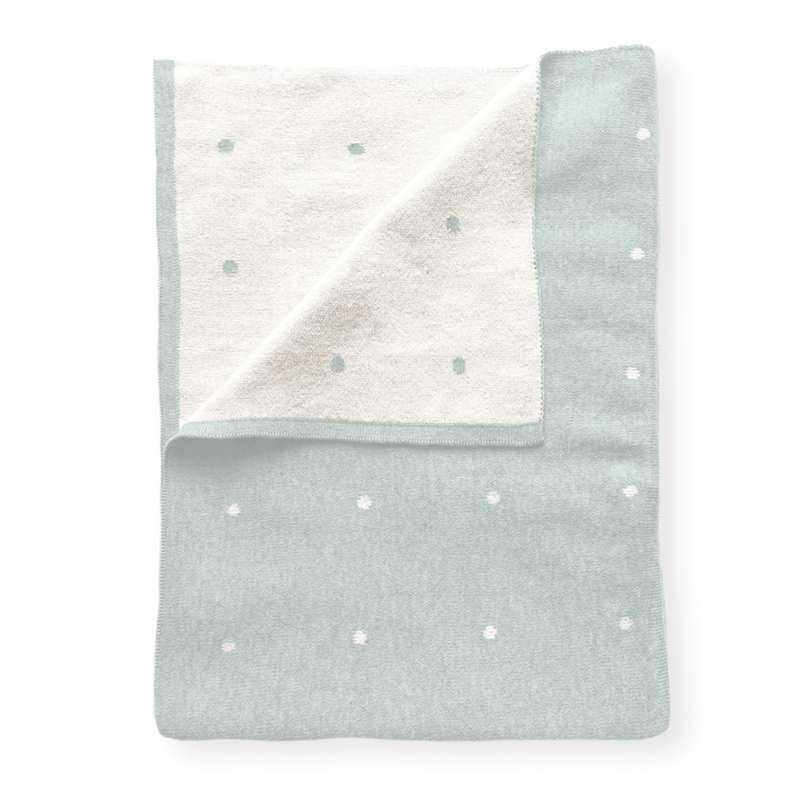 Alfabetdyr Babydecke aus ökologischer Baumwolle - Dusty Mint 