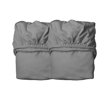 Leander Fitted Sheet for Crib - 2-pack - Organic - Cool Grey 