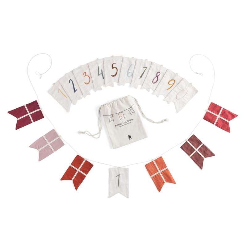 Sebra Birthday Flag Banner - Numbers 0-9 - Organic Cotton 