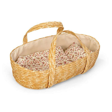 MaMaMeMo Moseskurv m. Sengetøj til Dukker - 50 cm.
