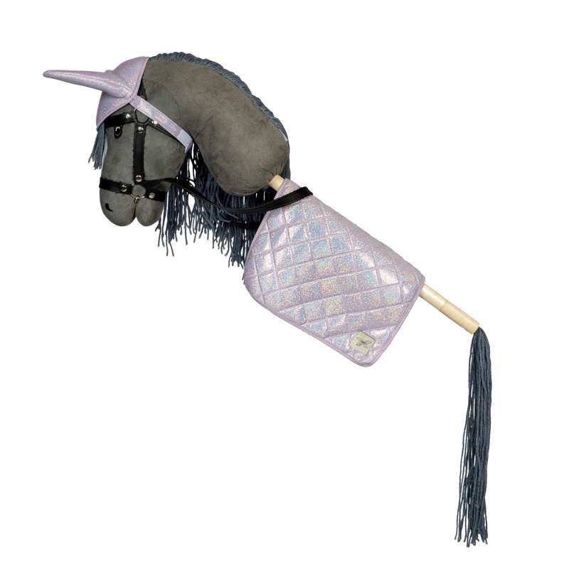 By Astrup Silla de montar y gorro para caballo de palo - Morado 