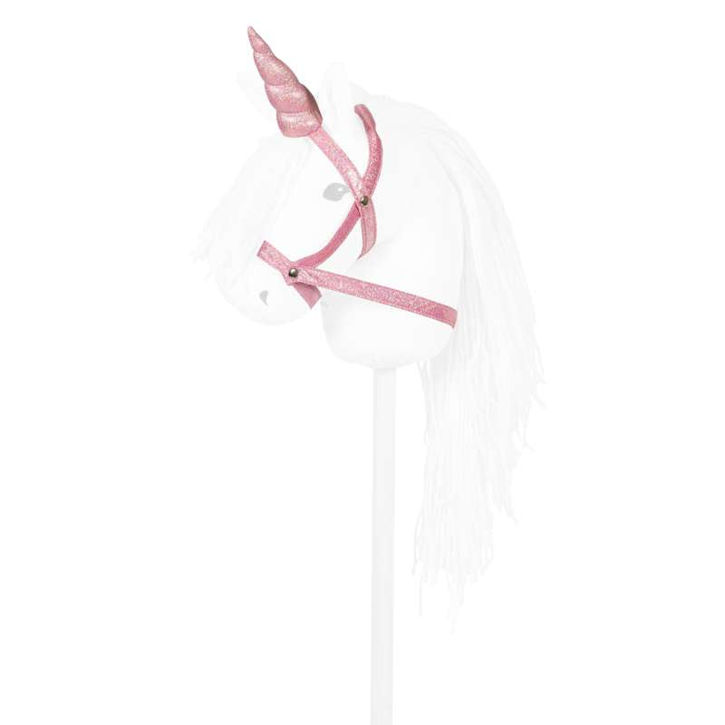 By Astrup Rog za uho in povodec za konjiček na palici - Roza 