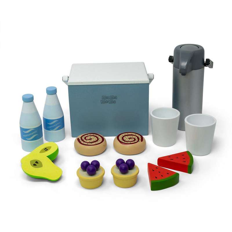 MaMaMeMo Play food in wood - Cooler bag and picnic set 