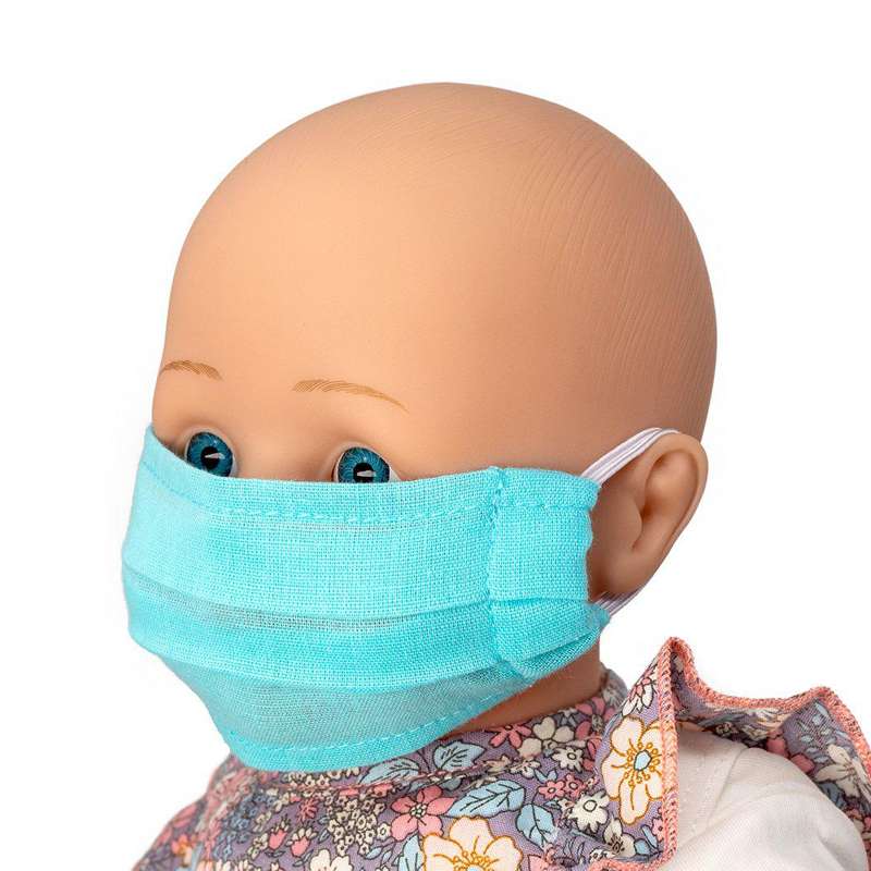 Mini Mommy poppen - blauwe mondmaskers 3 stuks 