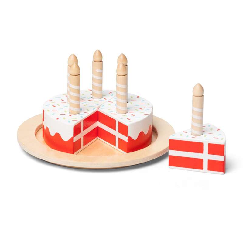 MaMaMeMo Birthday cake in wood - DK Flag 