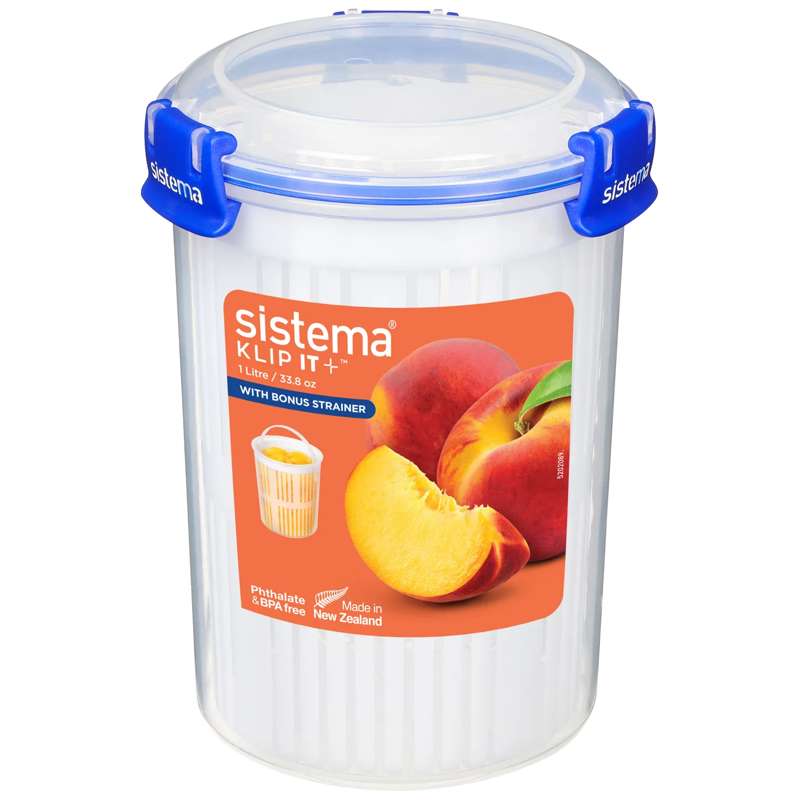 Sistema Stocare alimente - Klip It Plus - Rotund - 1L - Albastru 