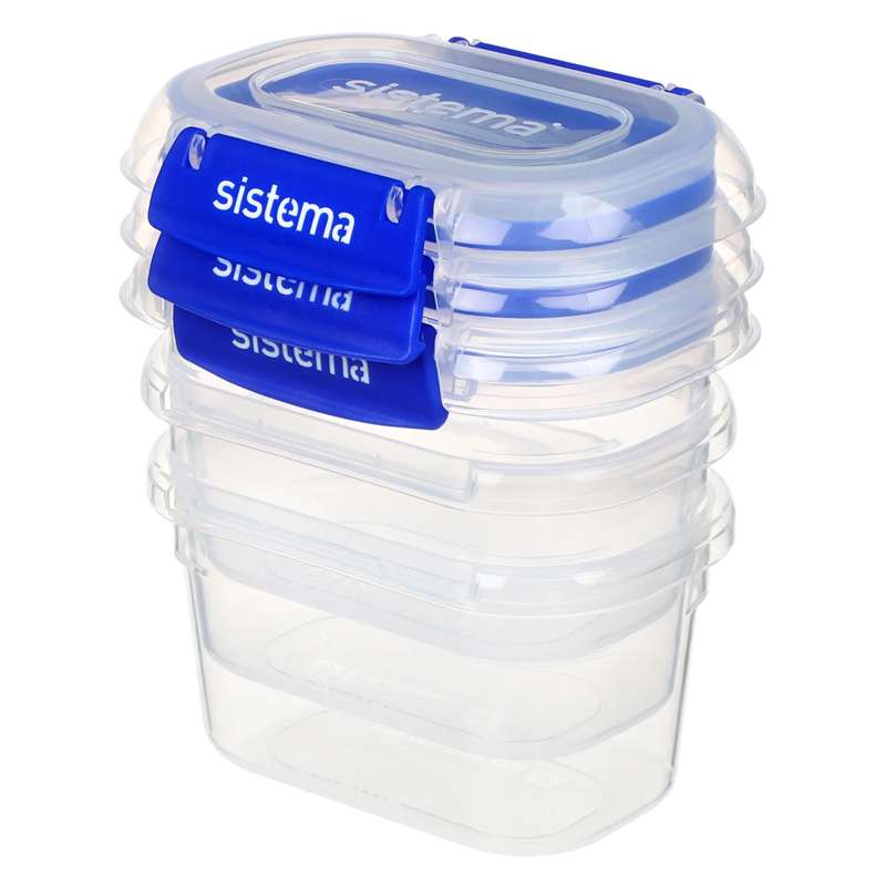 Sistema Skladovanie potravín - Klip It Plus - Obdĺžnik - 3-balenie - 400ml - Modrá 