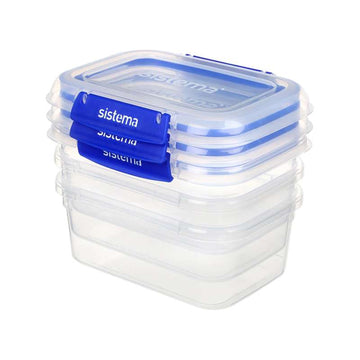 Sistema Food Storage - Clip It Plus - Rectangle - 3-Pack - 1L - Blue 