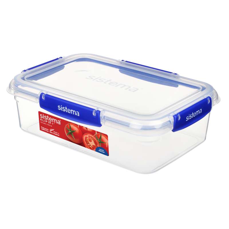 Sistema Depozitare alimente - Klip It Plus - Dreptunghiular - 2.2L - Albastru 