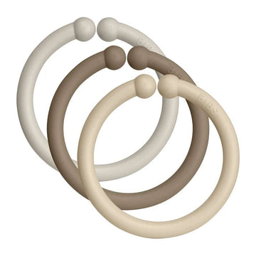 BIBS Loops - Hanging Rings - 12-Pack - Sand/Dark Oak/Vanilla 