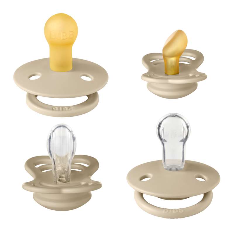 BIBS Try-It Collection - 4 Different Pacifiers - sz. 1 - Vanilla 