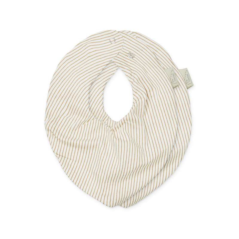 Cam Cam Copenhagen Бандана за хранене - 2-pack - GOTS - Класически райета Кафяв 