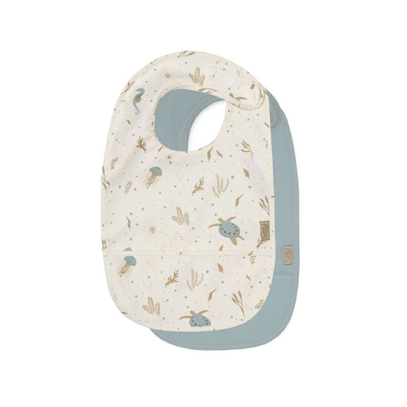 Cam Cam Copenhagen Lätzchen mit Tasche - 2er-Pack - Meer Garten 