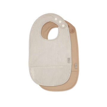 Cam Cam Copenhagen Bavaglino con tasca - 2-Pacchi - Strisce Classiche Cammello 