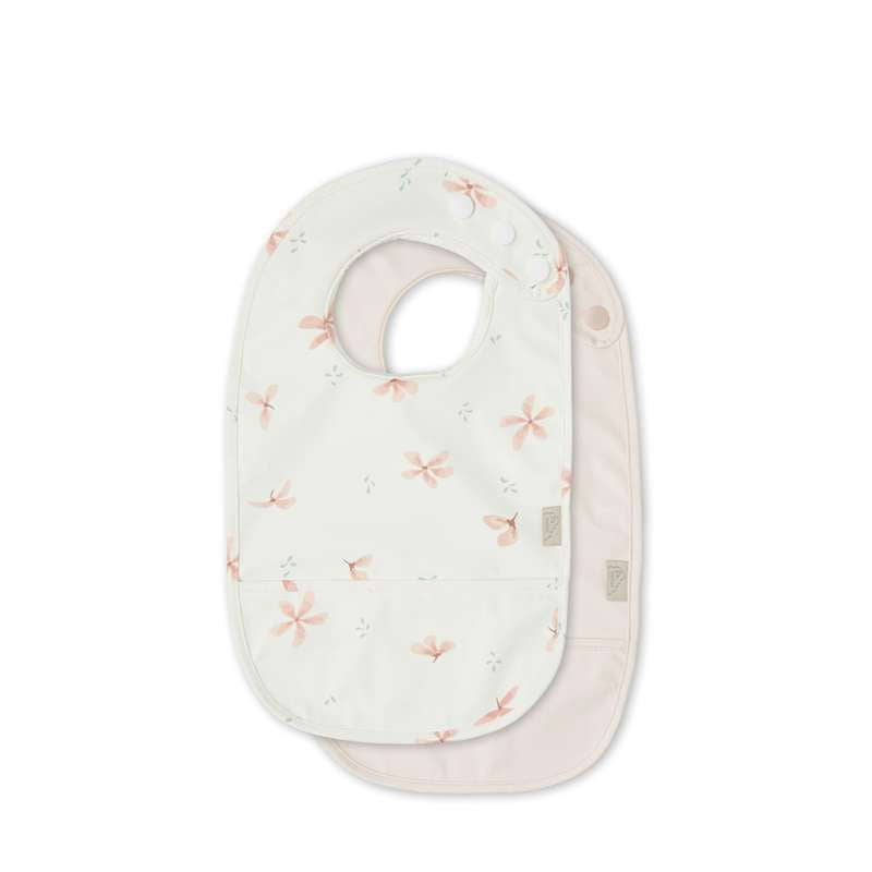 Cam Cam Copenhagen Avental com bolso - 2-pack - Windflower Creme/Blossom Pink 