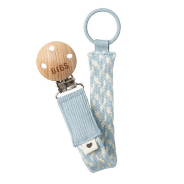 BIBS Accessories - Paci Braid Pacifier Strap - Baby Blue/Ivory 
