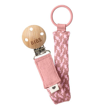 BIBS Accessories - Paci Braid Pacifier Strap - Dusty Pink/Baby Pink 