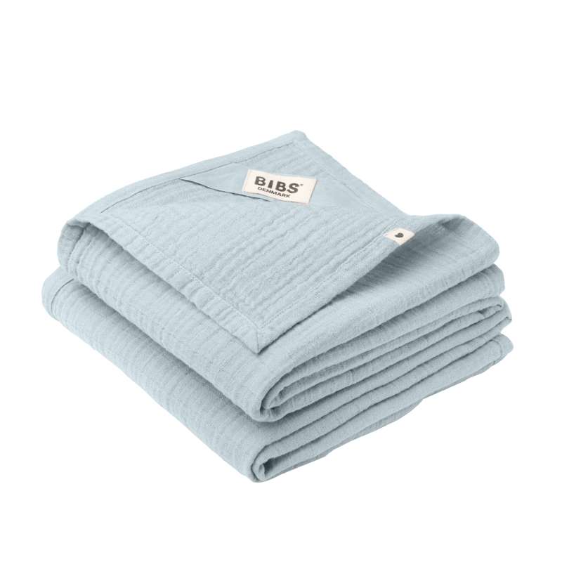 BIBS Uni - Musliinikangas 2-Pak - 70x70 cm. - Vauvan sininen 