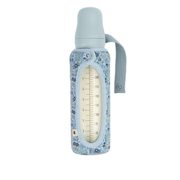 BIBS Bottle - Sleeve for Baby Bottle - Large - 225 ml. - Chamomile Lawn/Baby Blue 