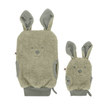 BIBS Bath Kangaroo Washcloths - 2-Pack - Sage 