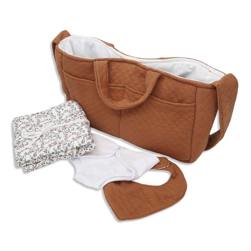 Memories by Así Doll accessories - 43-46 cm. - Diaper bag for Doll - with contents - Rust 